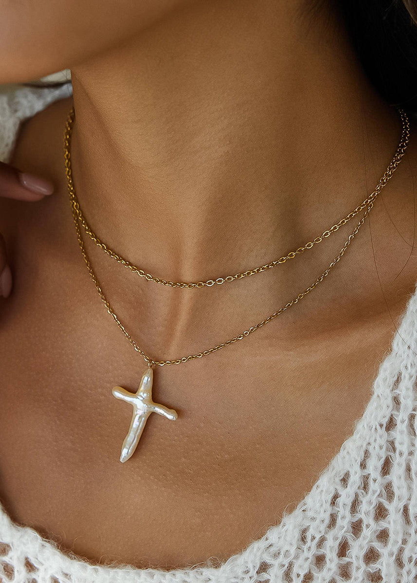 Pearl Cross Necklace