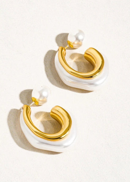 Pearl Hoop Earrings