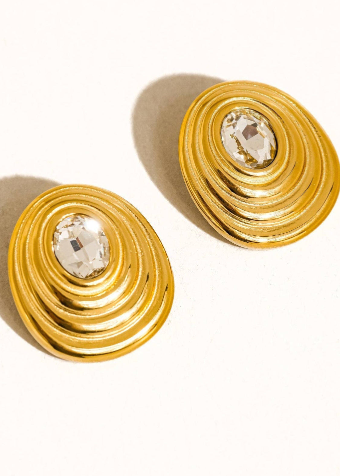 Oval Cz Stud